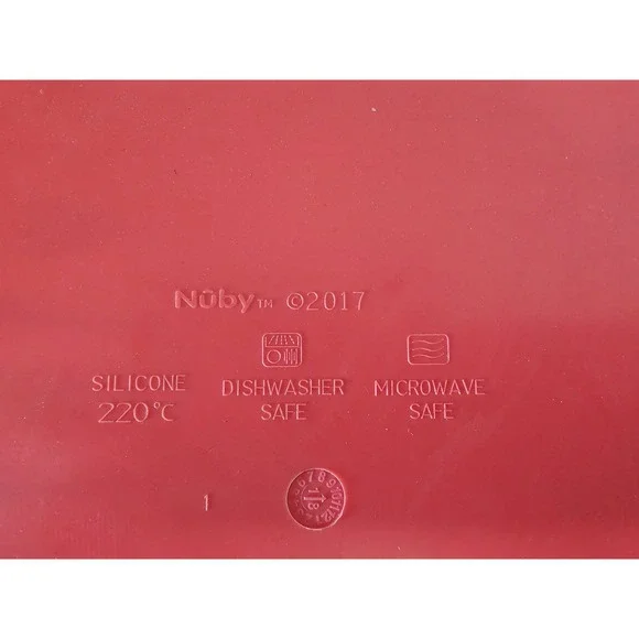 Nuby Monkey Suction Divided Silicone Baby Toddler Plate Placemat Red - Picture 4 of 4